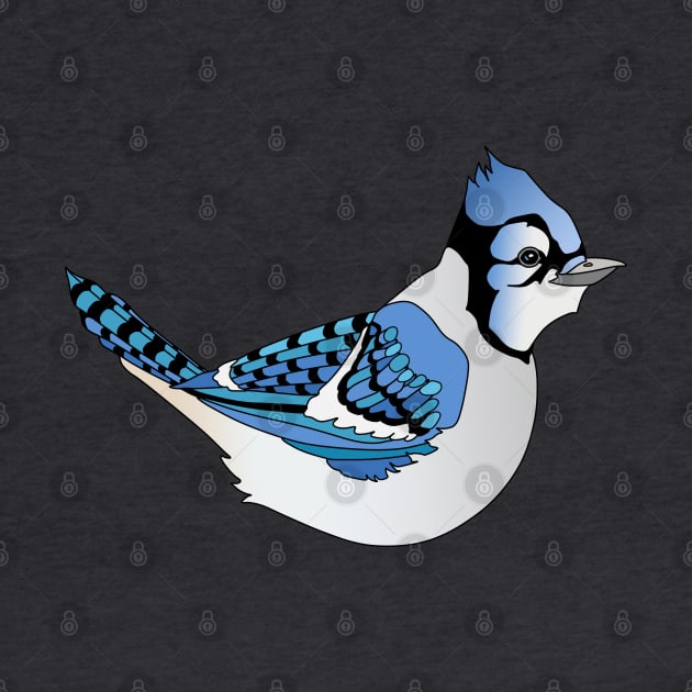 Cute Graphic Blue Jay Bird by NaturalDesign